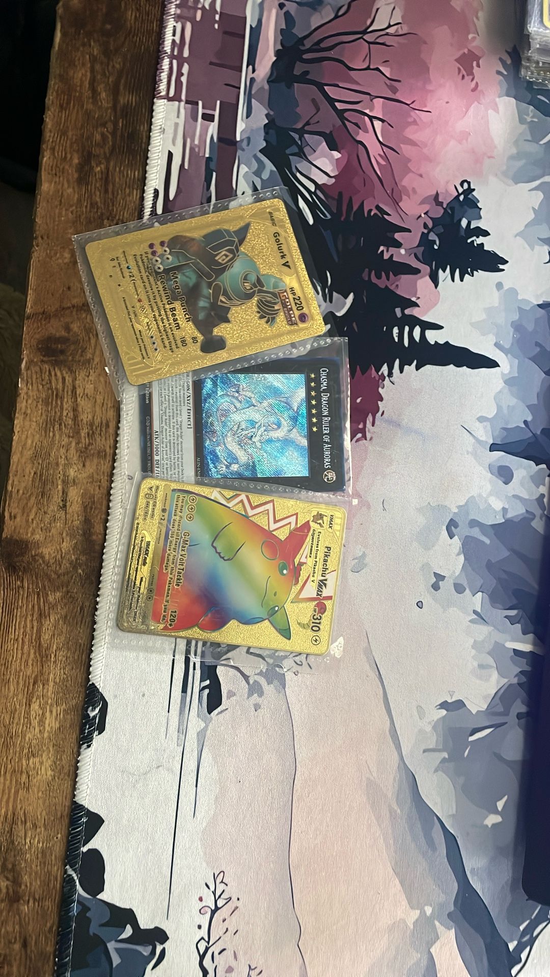 Metal Foul Pikachu Max,holurk V Gold Foil,chasms Dragon Ruler Of Auroras