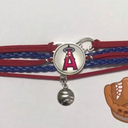 Los Angeles As Baseball Bracelet 