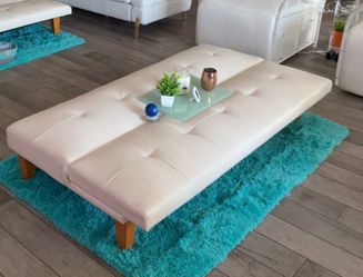 Set of 2 off white bench/futons