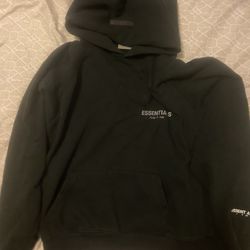 Essentials black pull over hoodie
