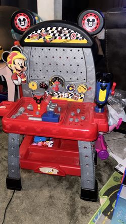 is the Mickey & The Roadster Racers Pit Crew Workbench by Just Pla
