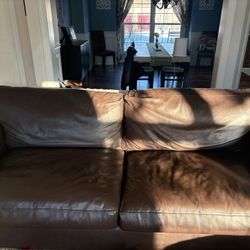 Crate And Barrell Leather Accent Chair And Couch With Pull Out Bed 