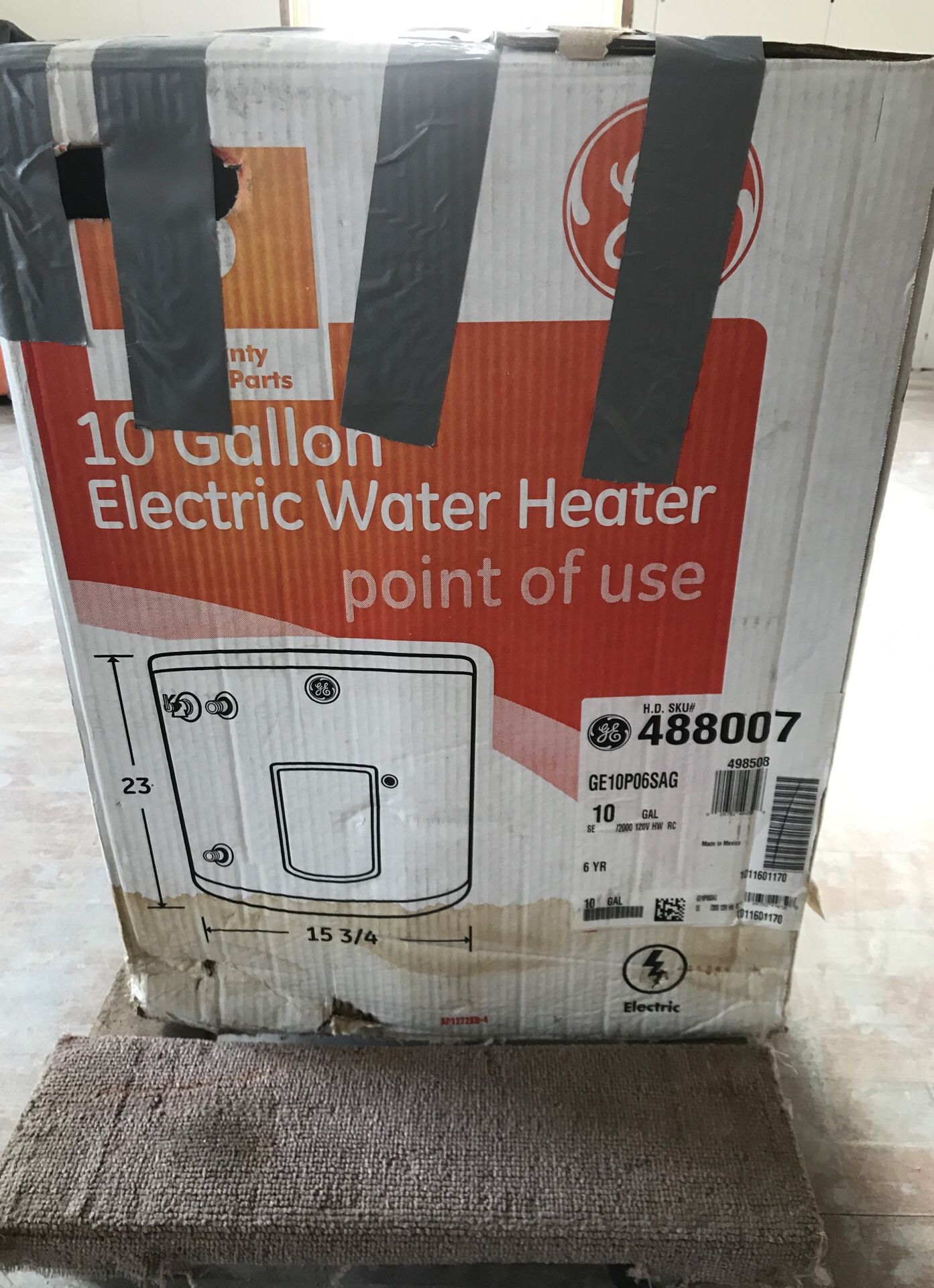 GE 10 Gallon Water Heater