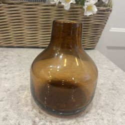 Amber Glass Vase $5