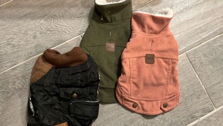 set of 3 x-small dog jackets