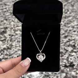Moissanite 2 CT Heart Necklace (New) 