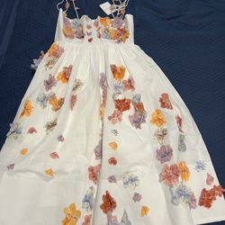 Zimmermann Floral Embroidered Midi Dress 