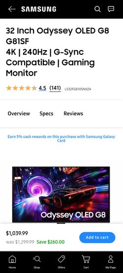 New 32in Samsung G8 Monitor