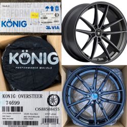 NEW IN BOX Konig Oversteer OS(contact info removed)5 18x8 45 Alloy Gloss Black 5x108 - ONLY ONE NOT SET