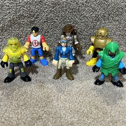 Imaginext lot of 6 Blind bag Green Archer Amelia Earhart Safari Dino riders