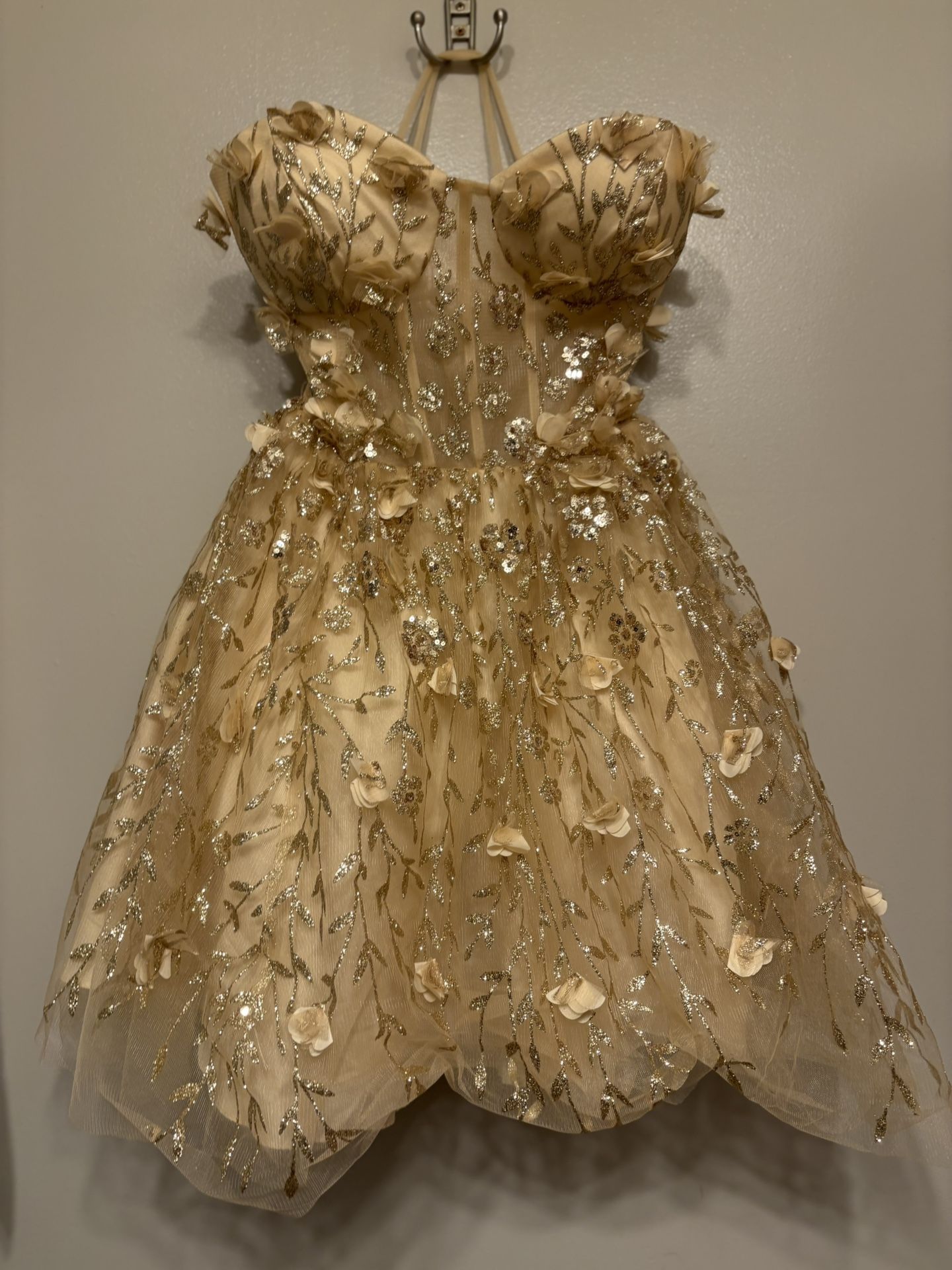 Express gold dress