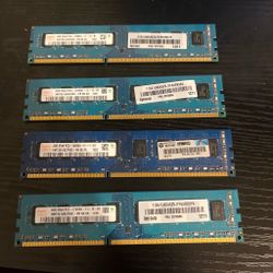 4GB DDR3 Desktop RAM Sticks – Lot of 4