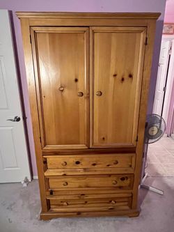 Solid Wood Pine Armoire