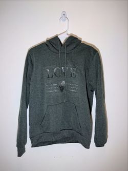 Women's Gray "LOVE" Hoodie with Glitter Heart