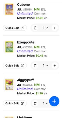 Pokemon Jungle card lot