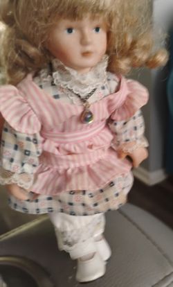 Vintage Russ Berrie & Co Porcelain Doll of the Month October Opal 8”
