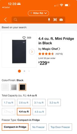 Magic chef Mini Fridge4.4cu 