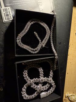 12MM Cuban Link Necklace Moissanite Lab Diamond 