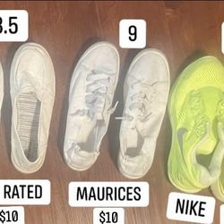 THREE PAIRS OF TENNIS SHOES - SEE PIC & DESCRIPTION FOR BRANDS, SIZES & PRICES