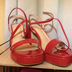 Red Chunky Heels 