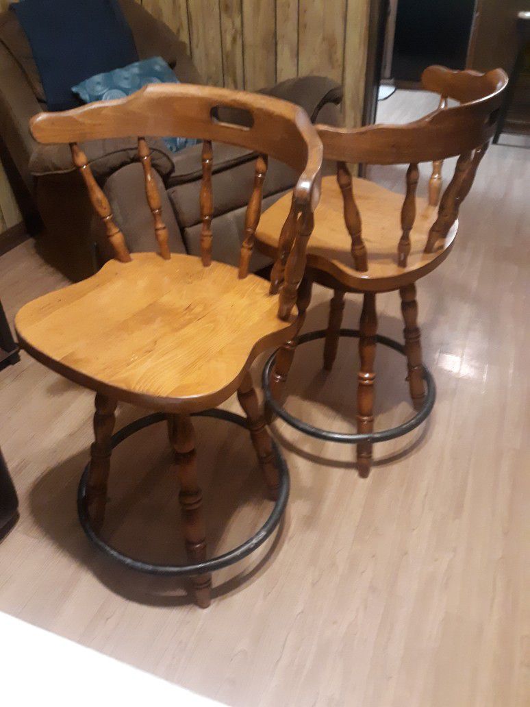 Pair Of Colonial style Bar Stools 