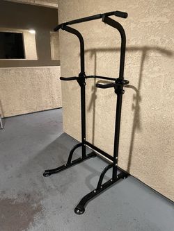 Adjustable pull up/abs/dips tower