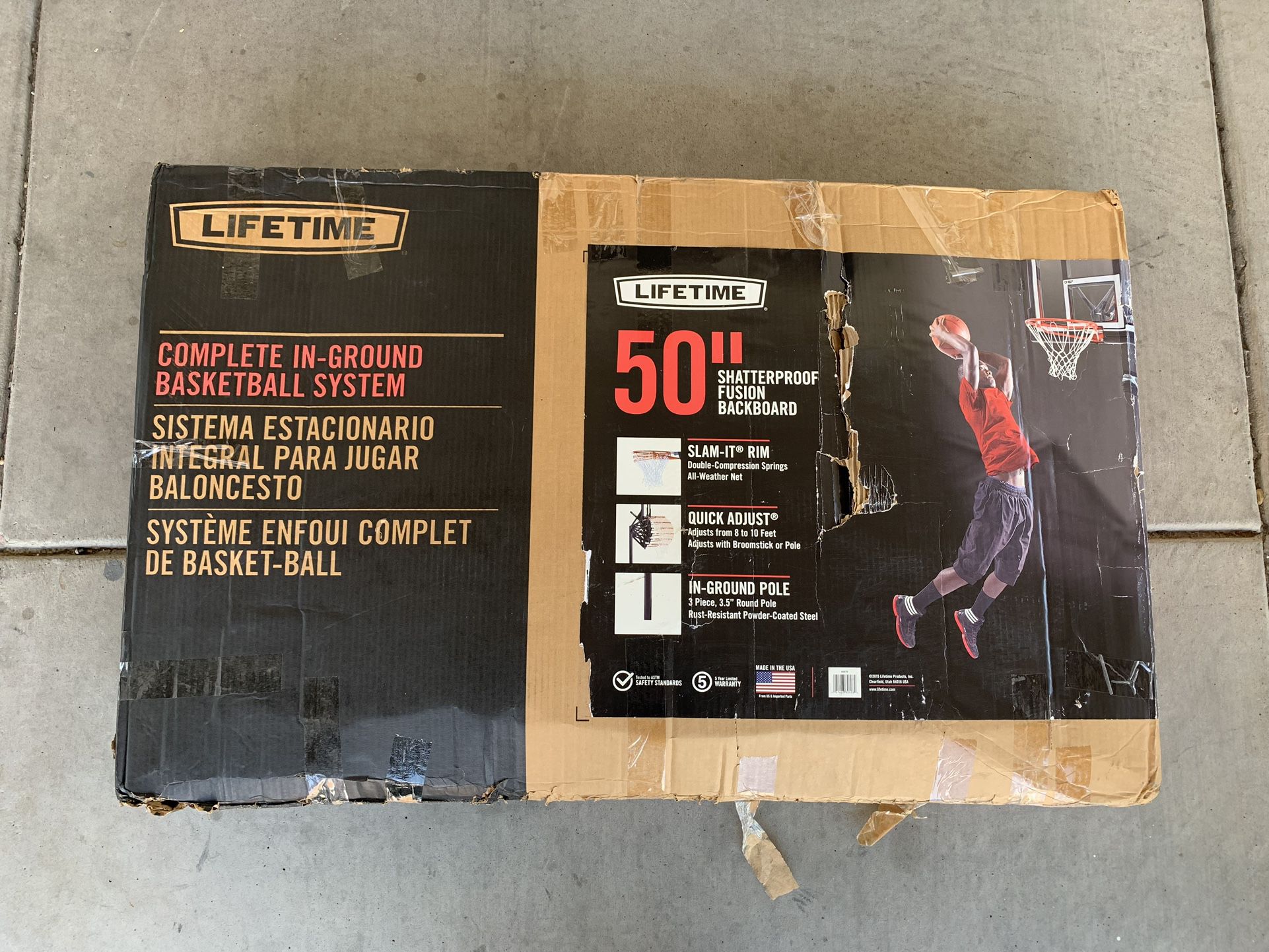 Lifetime 50inch Basketball Hoop Complete In-Ground Basketball System OPEN BOX ITEM NEVER USED - ALL PARTS INCLUDED 