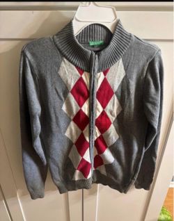 United Colors of Benetton Argyle Cardigan Sweater