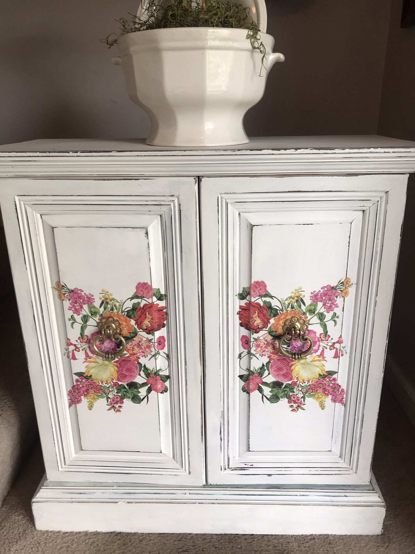 Vintage 2 Door Painted Cabinet 