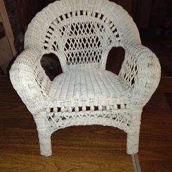 Children's Chair Wicker Color White 