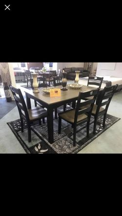 Dining room table 6 chairs Home Furniture- Ashley Signature