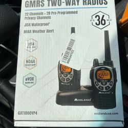 Midland GXT1000VP4 GMRS Radio - 6 Pack Bundle w/ Headsets & Chargers