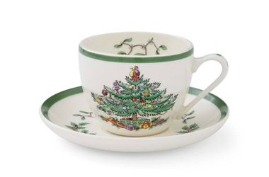 Spode Christmas Tree  Teacup And Saucer 