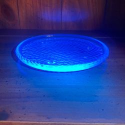 Blue uranium coaster candle tray
