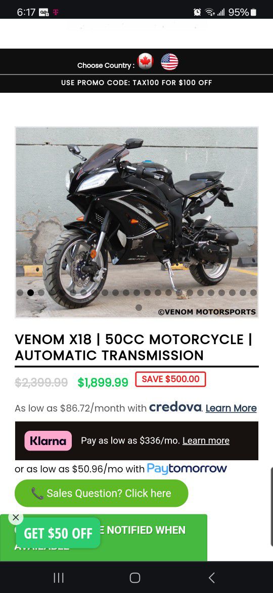 2021 venom motorsports bike 49cc