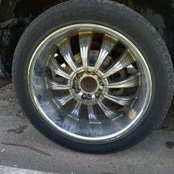 22" Universal Lug Chrome Rims And Tires!!!