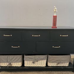 Pottery Barn Kids Camp Extra-Wide Dresser – Navy Blue – $370