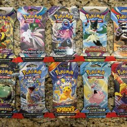 Pokemon Booster variety Sleeved booster 10 packs Paldea Rivals Sparks stellar