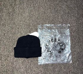 Chrome Hearts Black Ribbed Knit Beanie