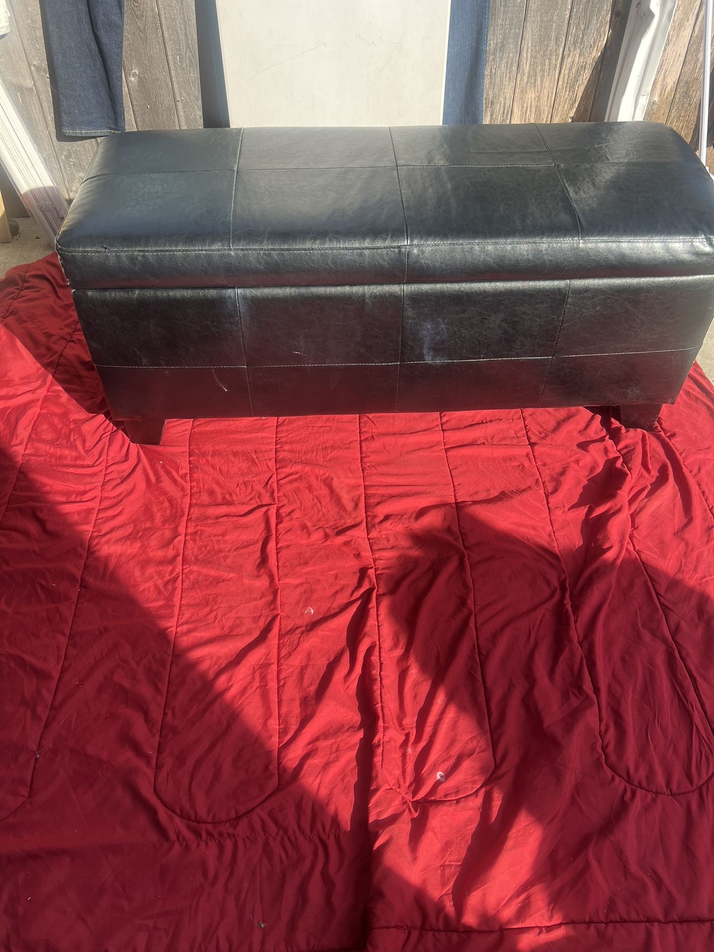 Black Storage Ottoman