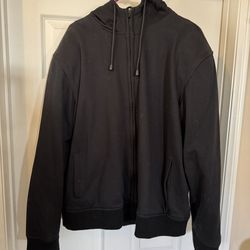 Ironworkers Brand Black Hoodie Motorcycle Jacket. Worn Once