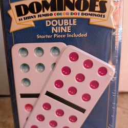NEW & SEALED | Cardinal Collectors Double Nine Dominoes - Jumbo Color Dot Dominoes