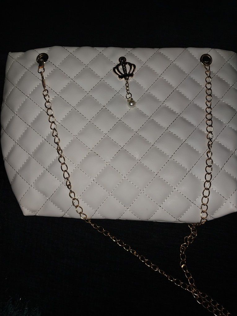 White And Gold Purse
