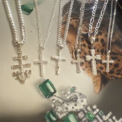 Chain Whit Cross Sterling Silver 925 