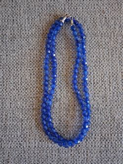 Vintage Blue Beaded Necklace
