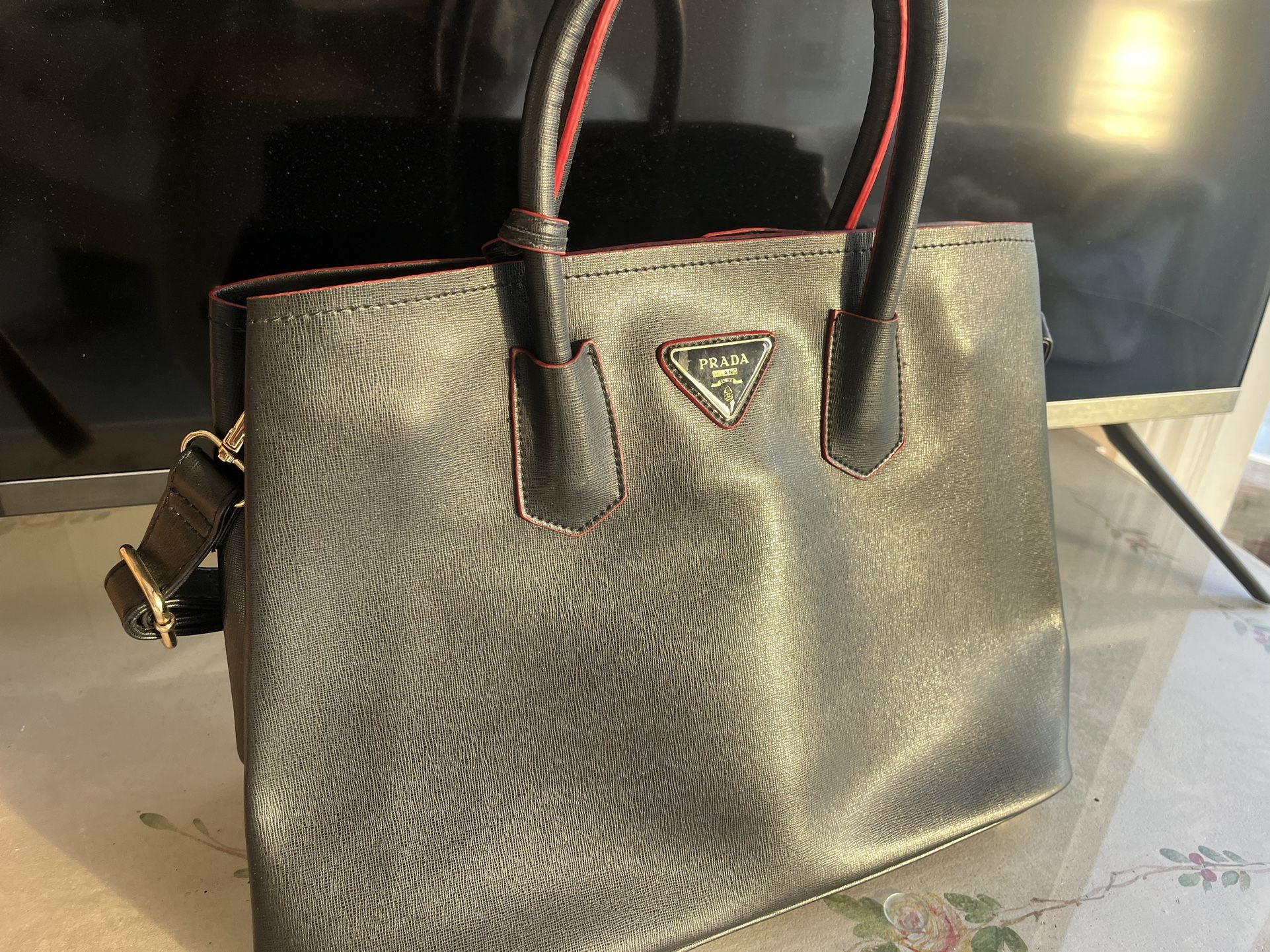 Red And Black Stunning Prada Bag