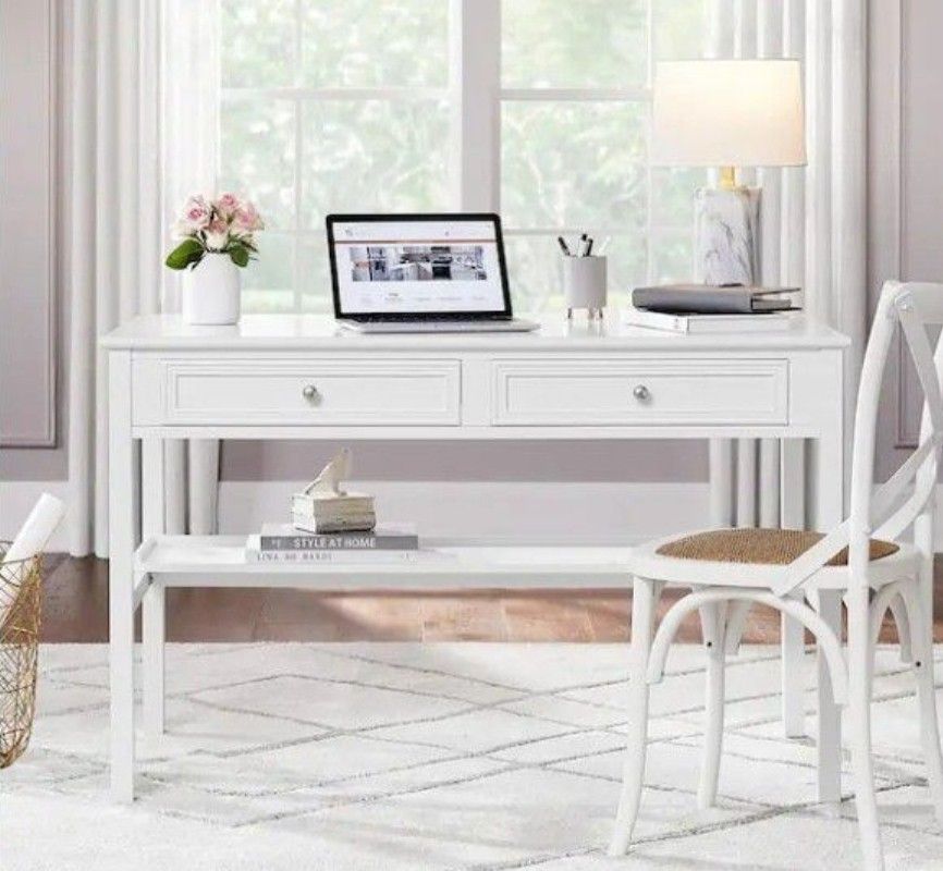 Home Decorators Collection Bradstone 47.80 in. White Writing Desk