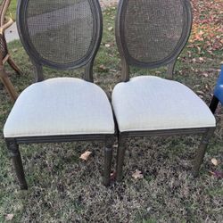 ✨ Restoration Hardware Style Cane Back Dining Chairs – Set of 2 ✨