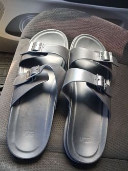 UGG Black Double Strap Slide Sandals