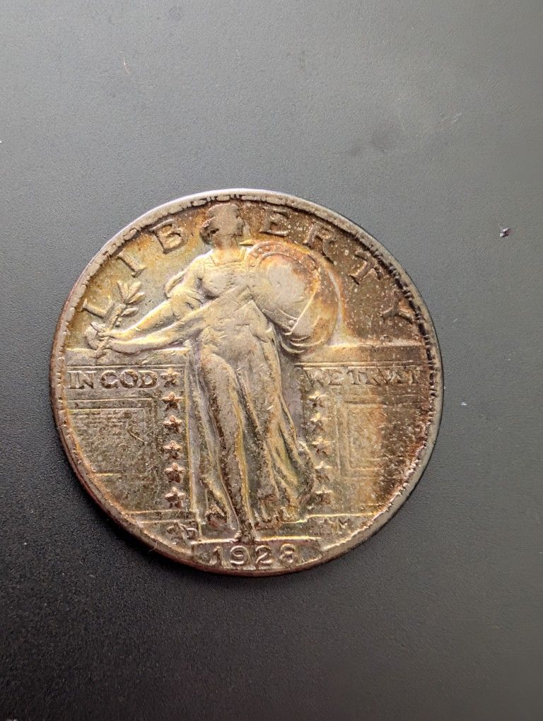 1928d Almost Uncircumcised Liberty Quarter 